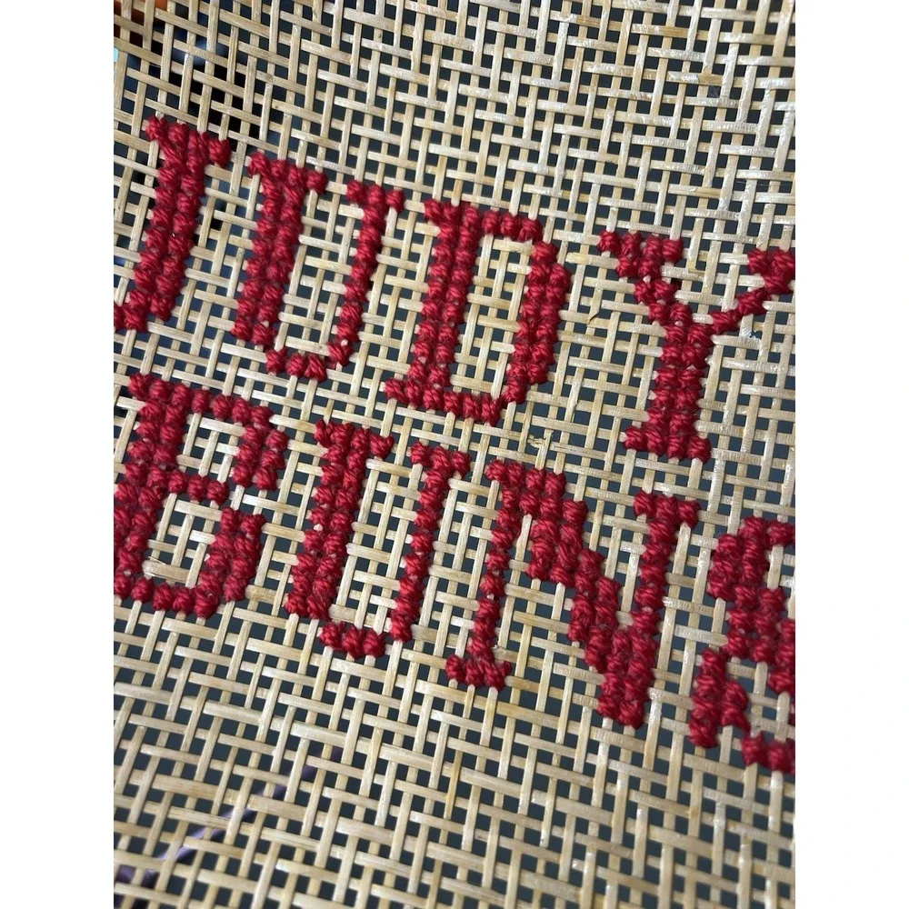 Round Basket Judy's Buns Embroidered Cross stitch  11